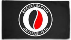 Zur Fahne / Flagge (ca. 150x100cm) "Barista Barista Antifascista (Bohne)" für 25,00 € gehen.