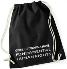 Zum Sportbeutel "Girls just wanna have fundamental human rights" für 9,00 € gehen.