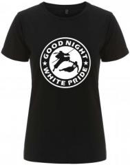 Zum tailliertes Fairtrade T-Shirt "Good night white pride - Ninja" für 18,10 € gehen.