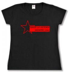 Zum tailliertes T-Shirt "Hasta la victoria siempre (che)" für 14,00 € gehen.