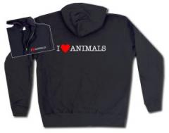 Zur Kapuzen-Jacke "I love Animals" für 30,00 € gehen.