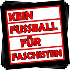 Zum Aufkleber-Paket "Kein Fußball für Faschisten" für 2,50 € gehen.