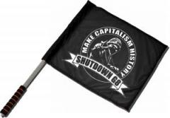 Zum/zur  Fahne / Flagge (ca. 40x35cm) "Make Capitalism History" für 15,00 € gehen.