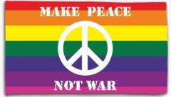 Zur Fahne / Flagge (ca. 150x100cm) "Make Peace Not War (Regenbogen)" für 25,00 € gehen.