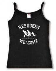 Zum Trägershirt "Refugees welcome (weiß)" für 15,00 € gehen.