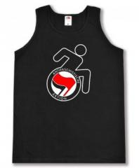 Zum Tanktop "RollifahrerIn Antifaschistische Aktion (rot/schwarz)" für 15,00 € gehen.
