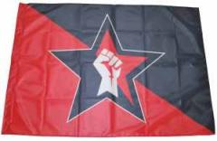 Zur Fahne / Flagge (ca. 150x100cm) "Stern Faust (schwarz/roter Hintergrund)" für 25,00 € gehen.