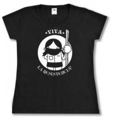 Zum tailliertes T-Shirt "Viva la Resistencia!" für 14,00 € gehen.